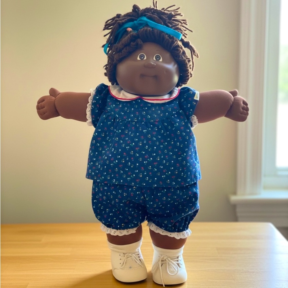 Rare 1978-1982 AF Cabbage Patch Doll Brown, braided hair with beads, brown eyes